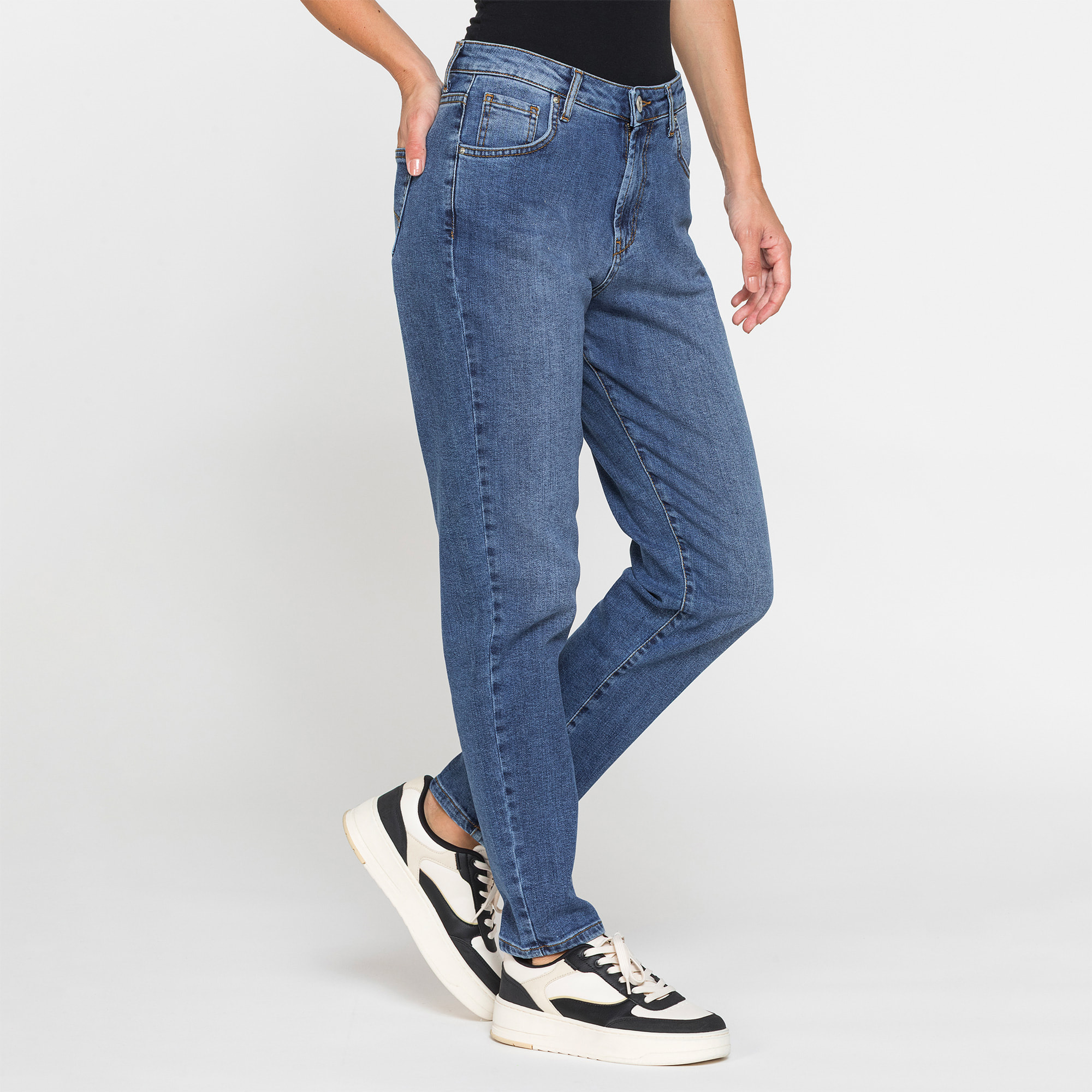 JEANS MOM CINQUE TASCHE IN DENIM STRETCH 12,2oz