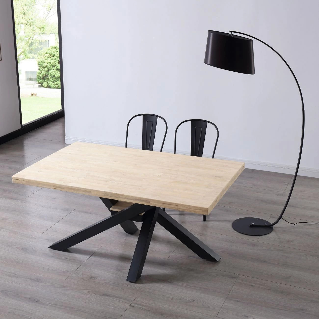 Mesa de comedor Xena 160 Negro - Roble