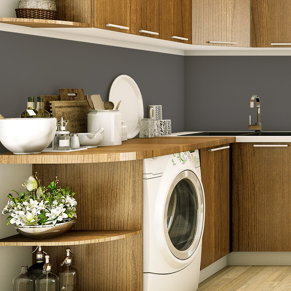 Rouleau adhésif décoratif Vinyle au Mètre - Gris fonce - Sticker Lavable Imperméable Mur Cuisine Meubles