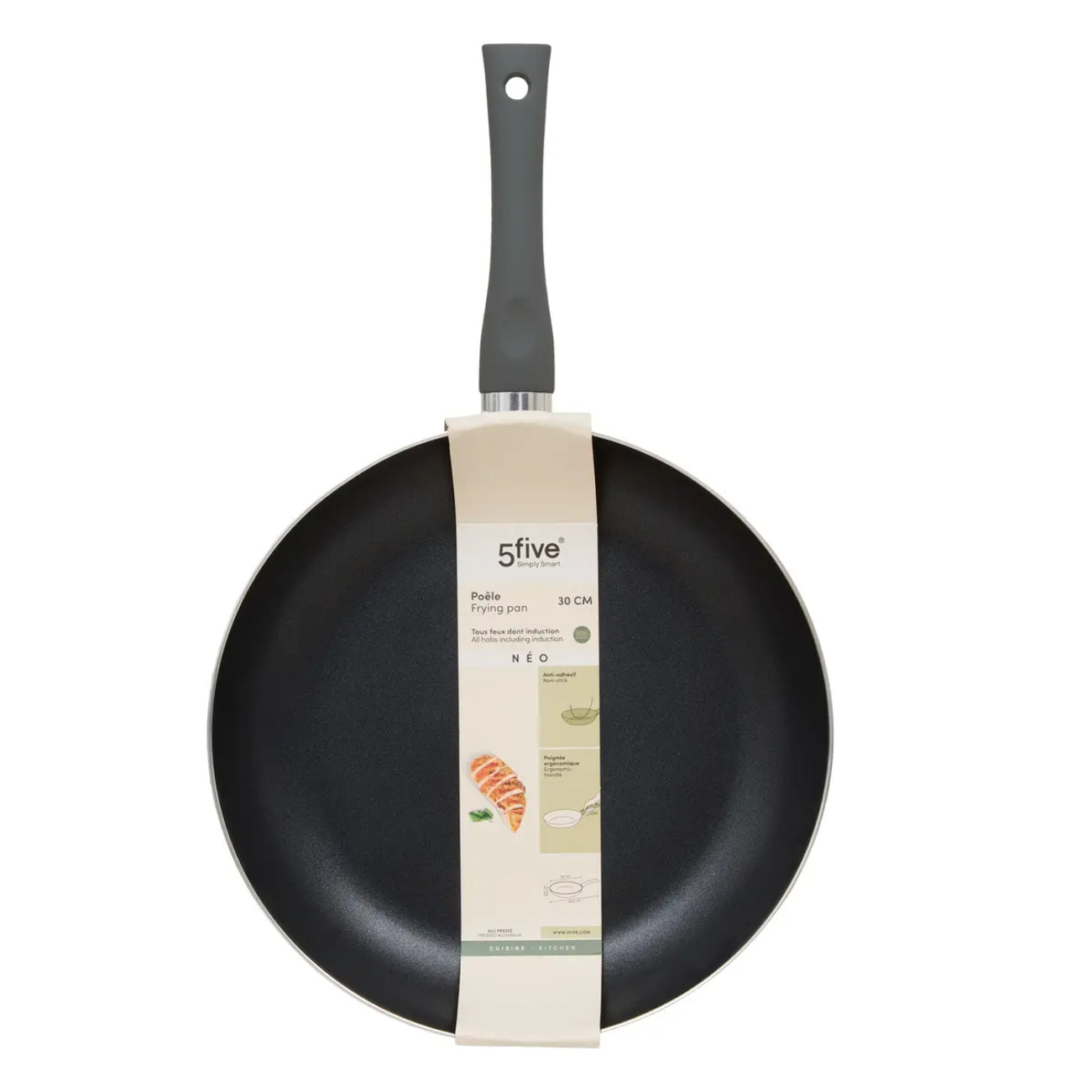 Poêle Neo D30cm aluminium gris