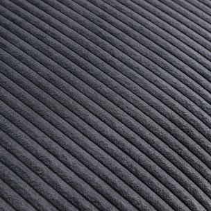 Canapé convertible design en velours côtelé gris foncé - Oskar - 3 places scandinave droit avec pieds métal chromé