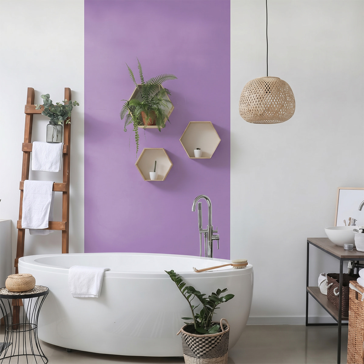 Rouleau adhésif décoratif Vinyle au Mètre - Lilas - Sticker Lavable Imperméable Mur Cuisine Meubles