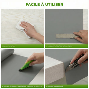 Rouleau adhésif décoratif Vinyle au Mètre - Gris tourterelle - Sticker Lavable Imperméable Mur Cuisine Meubles