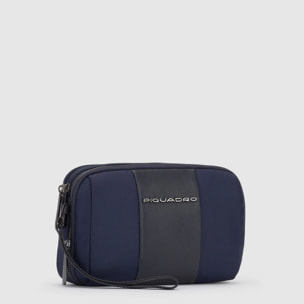 Piquadro Pochette a due scomparti in tessuto riciclato