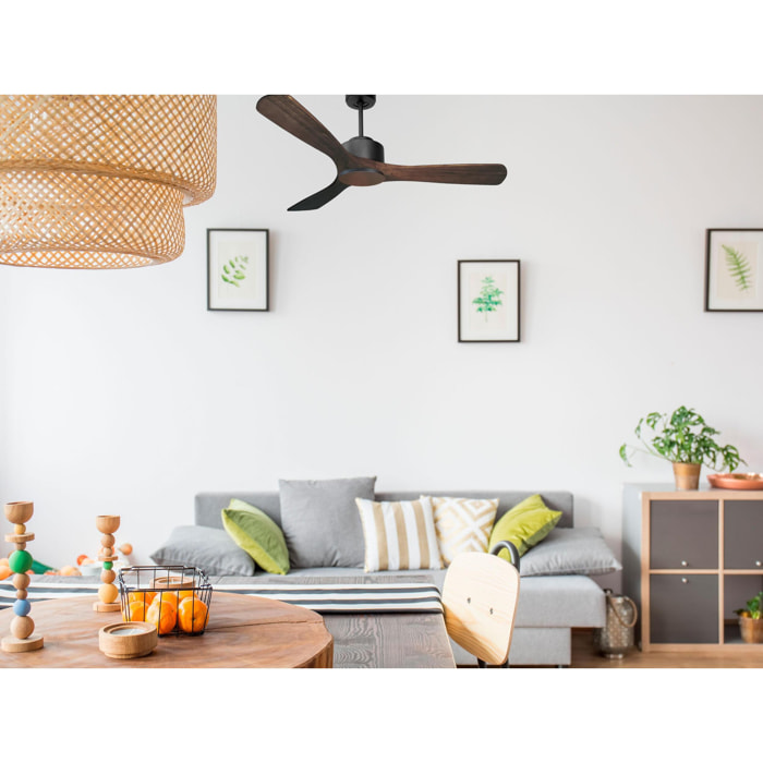 Ventilateur de plafond ø132 cm avec Wifi Réversible Hypersilence 40   W Noir