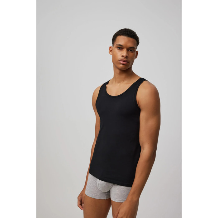 Canotta in cotone nero