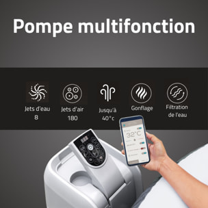 Bestway Spa gonflable carré Lay-Z-Spa Maldives HydroJet Pro avec WiFi 5-7 personnes