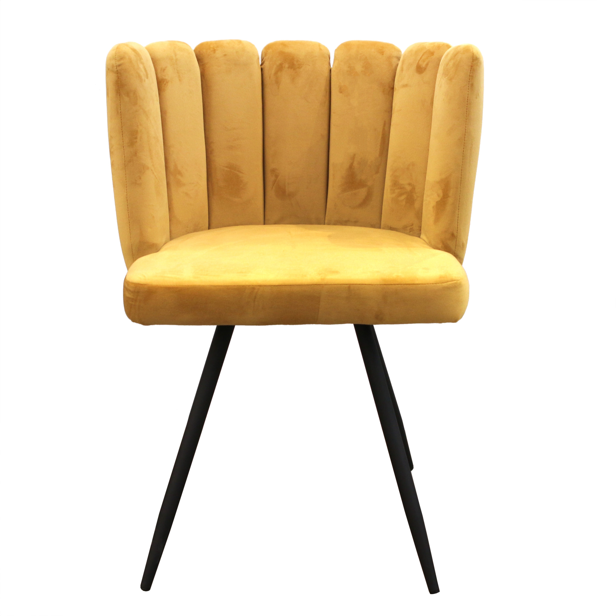 Chaise Ariel Velours Jaune - Lot de 2