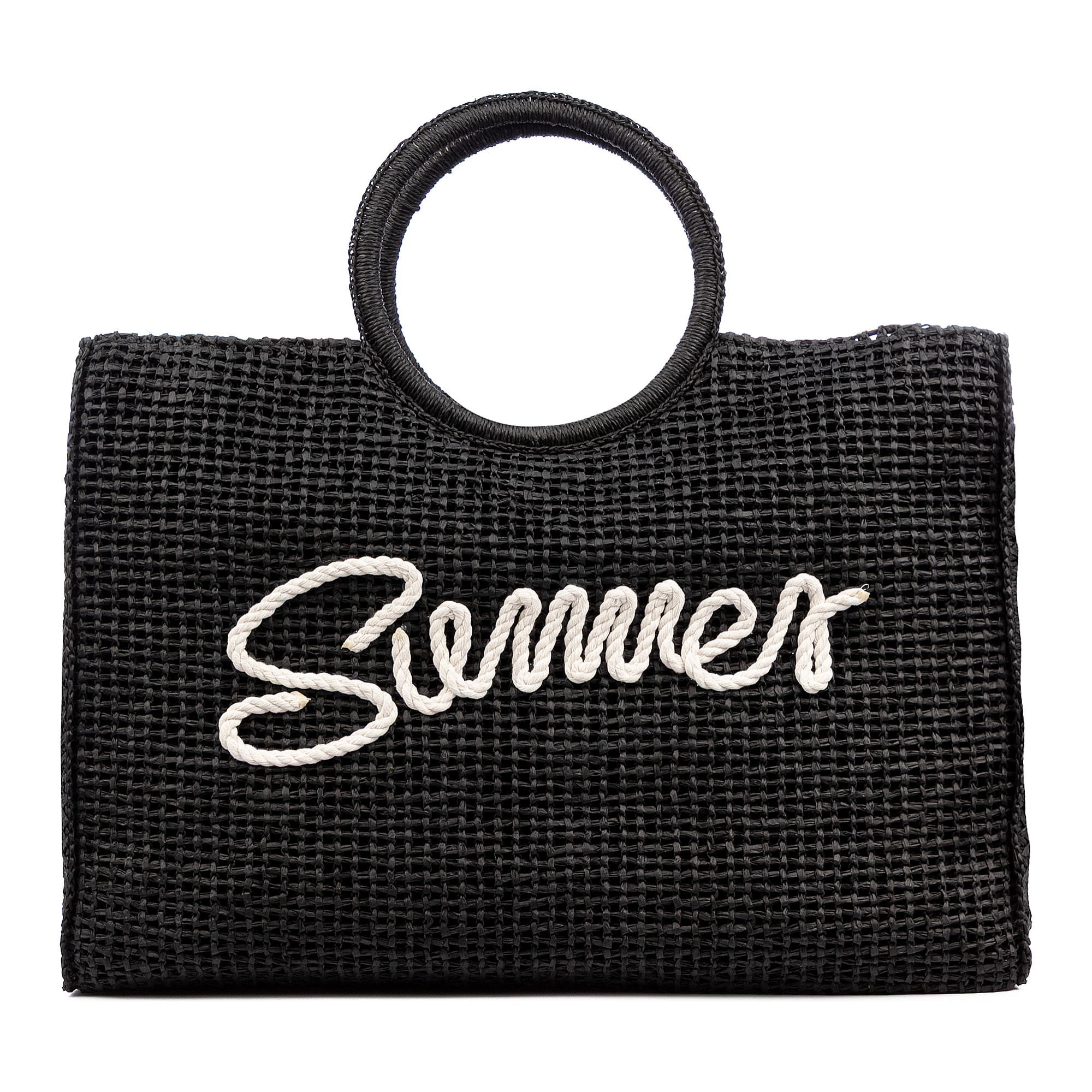 Bergantino Borsa shopping Donna. Realizzata in carta intrecciata design "Summer"