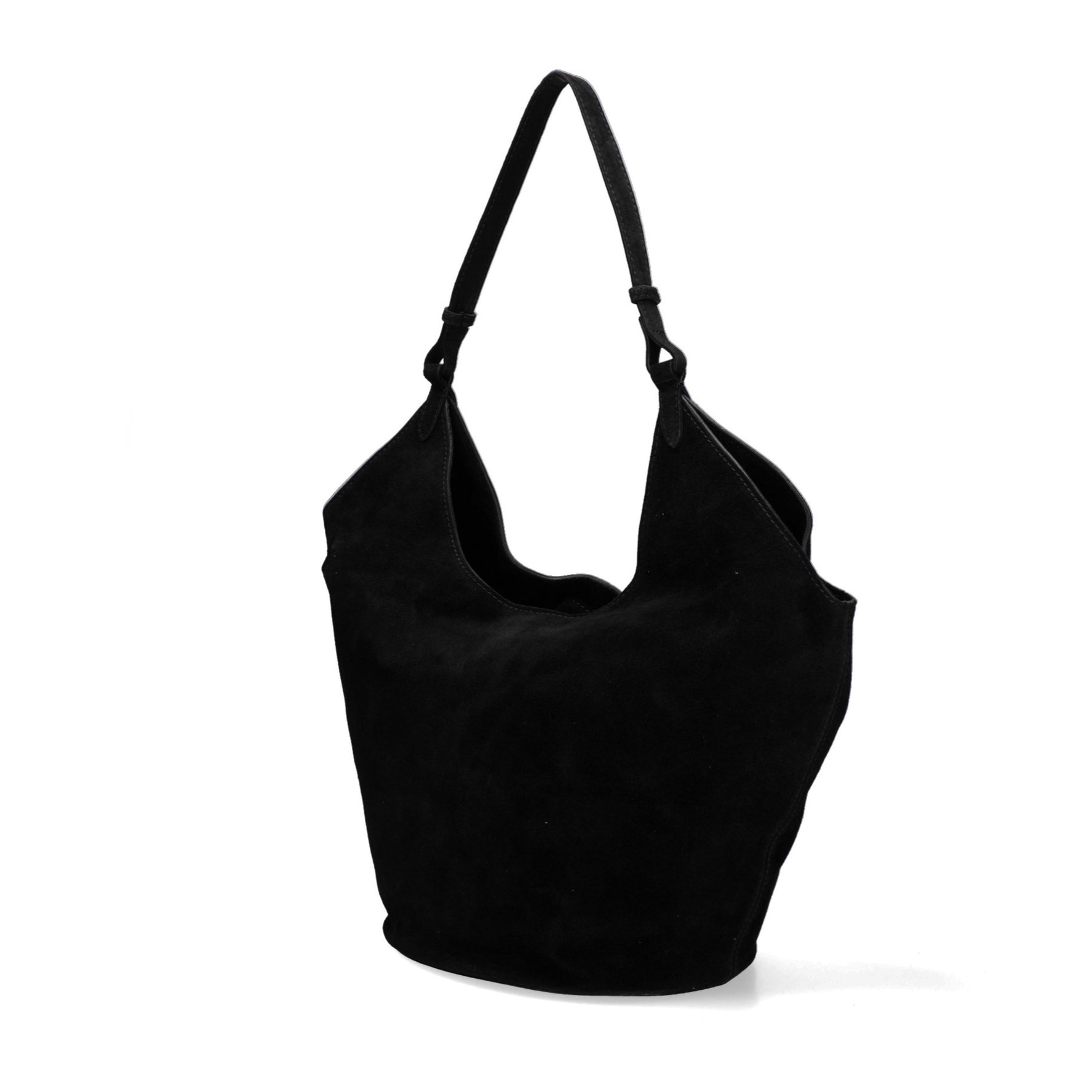 Borsa a spalla da donna - Modello Lisboa - Pelle Scamosciata - 27.0 x 38.0 x 21.5 cm