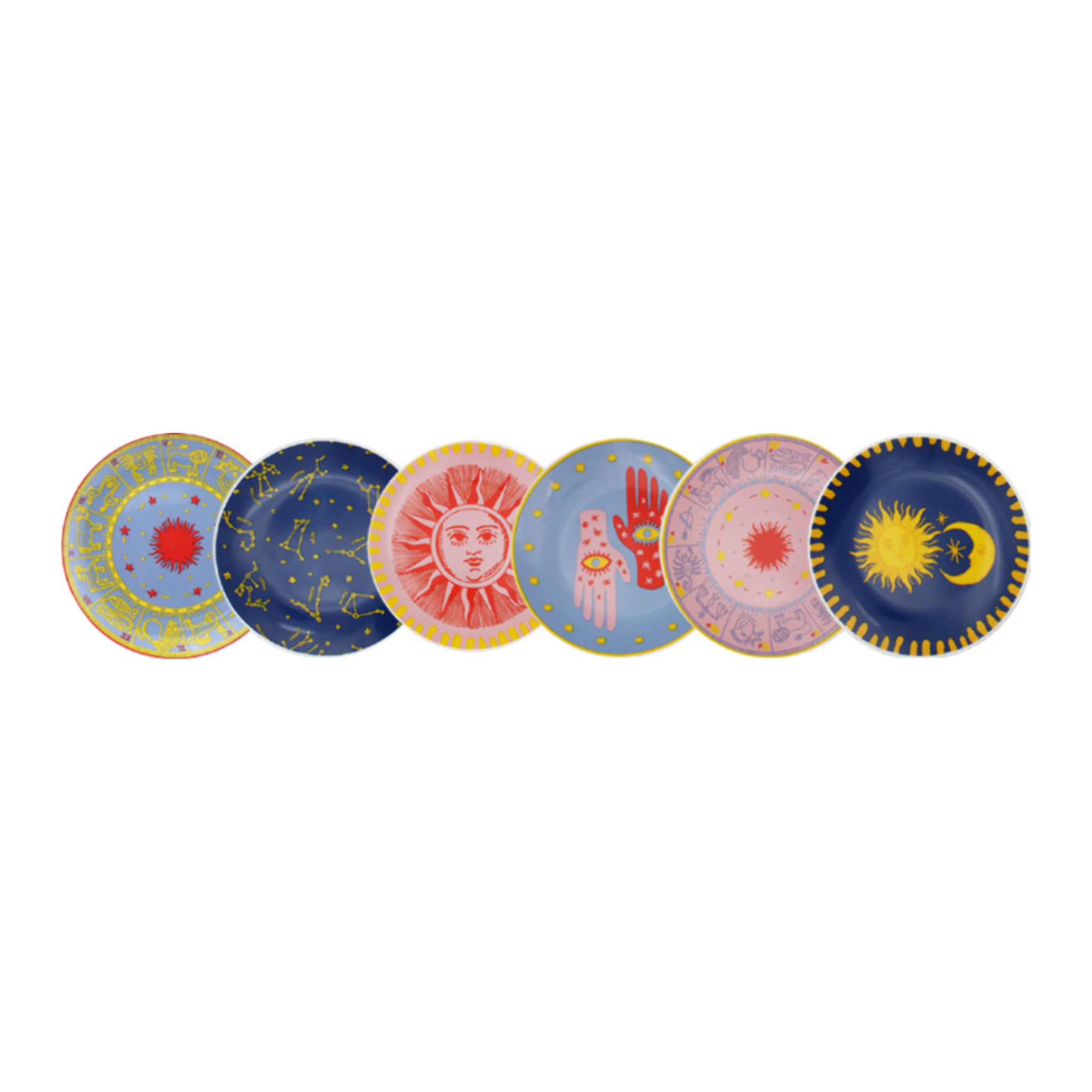 Lot de 6 petites assiettes, CONSTELLA