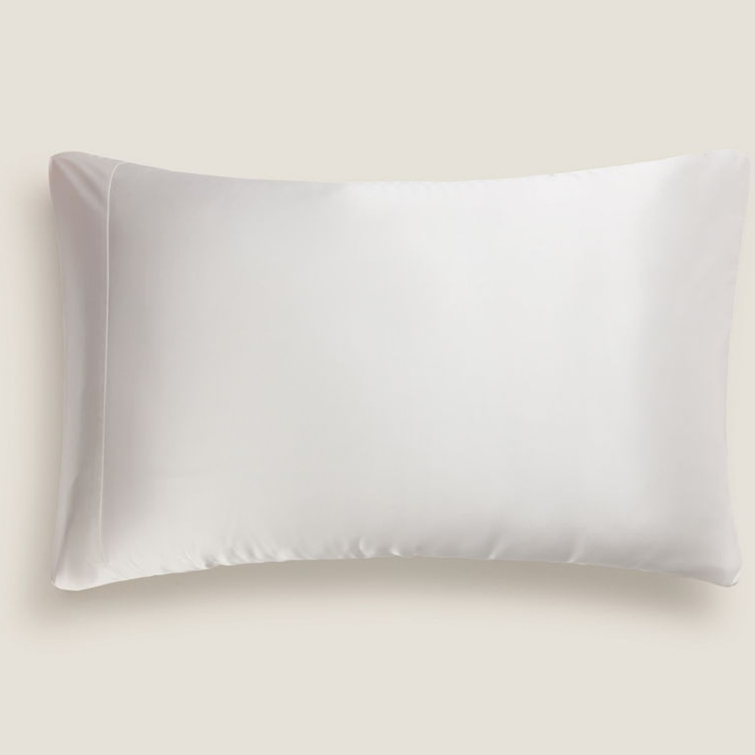 Funda de almohada seda y algodón satén 300 hilos Silkcot color blanco Seda