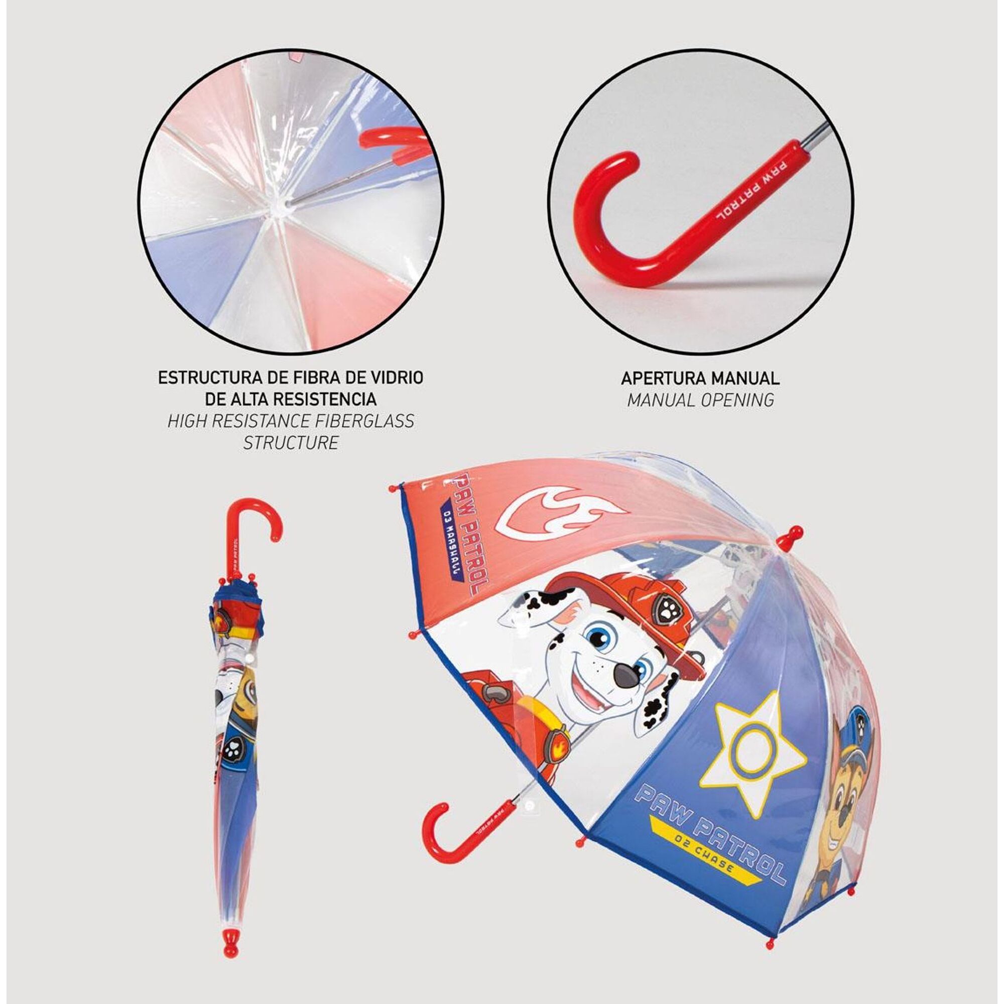 Paraguas Manual Poe Burbuja Paw Patrol