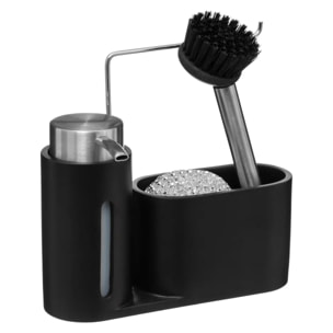Organiseur évier avec distributeur 150ml noir