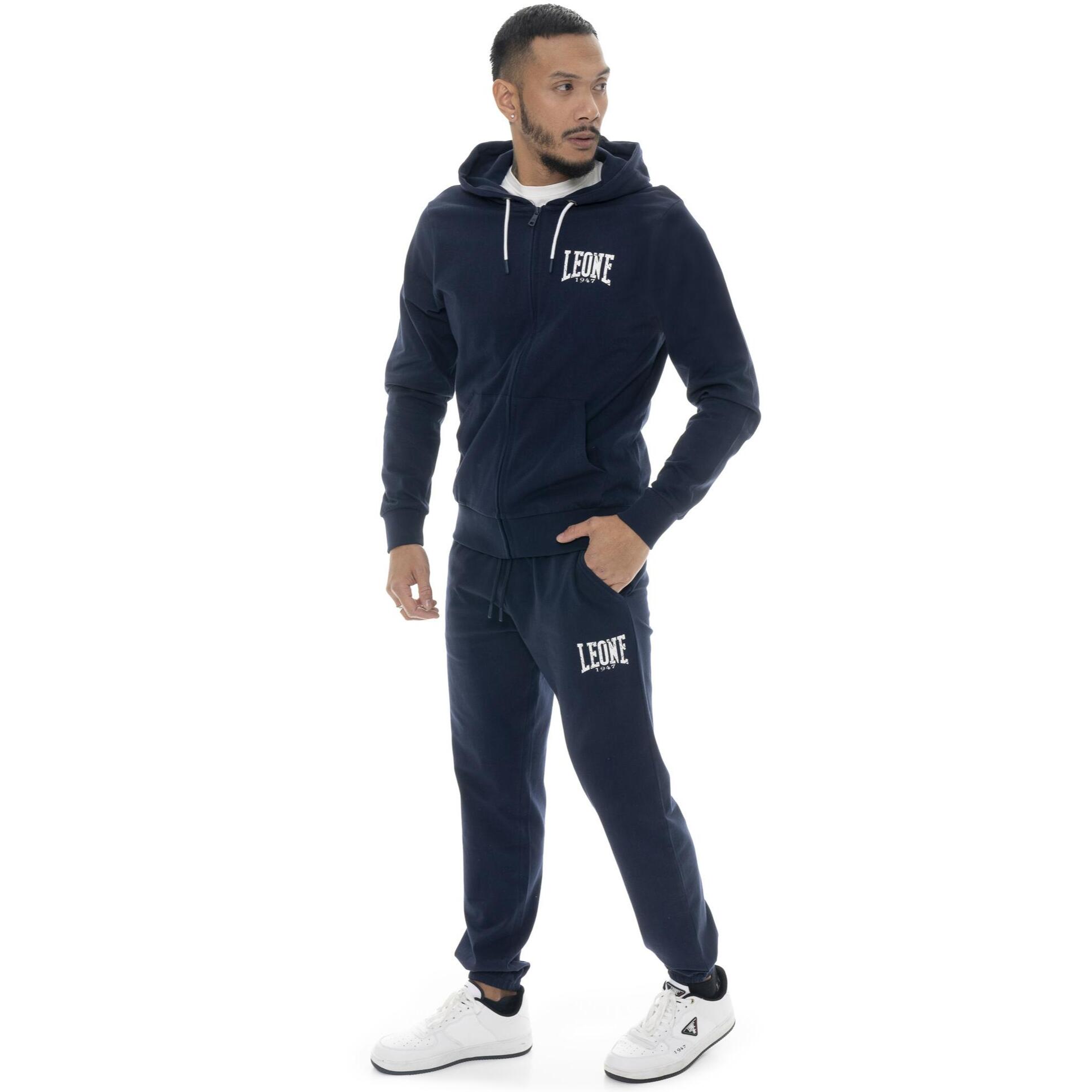 Tuta da uomo in cotone non garzato con cappuccio Leone Boxing legend