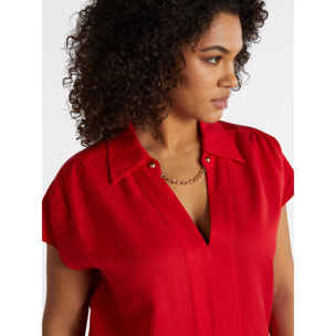 Fiorella Rubino - Blusa con catena con fibre in TENCEL™​ - Rosso
