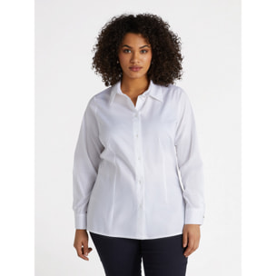 Fiorella Rubino - Camisa blanca de algodón elástico - Blanco