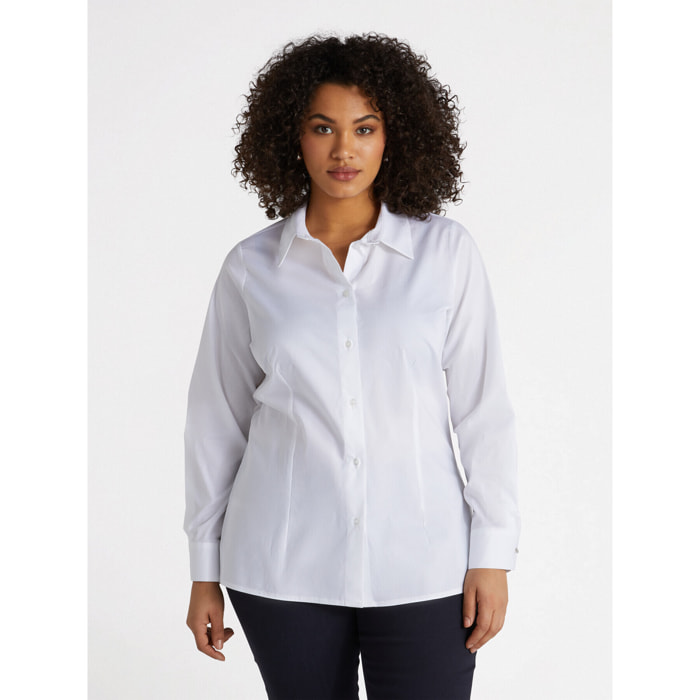 Fiorella Rubino - Camisa blanca de algodón elástico - Blanco