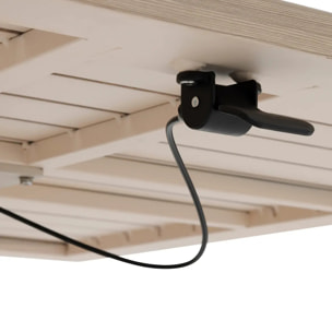 Table de jardin relevable carrée "Salimia" graphite & honey 110 x 110 x 69cm en aluminium