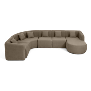 Ikare - canapé modulable d'angle droit - 6 places - en tissu - Taupe