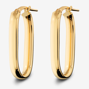 Orecchini Ovali Allungati Medium in Argento 925 placcato Oro Giallo 18Kt