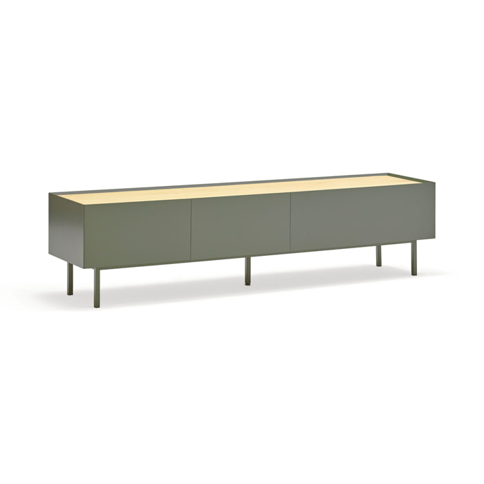 Mueble de televisión Arista con 2 cajones y 1 puerta abatible verde