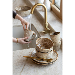 J-Line Assiette - porcelaine - taupe - 4 pcs