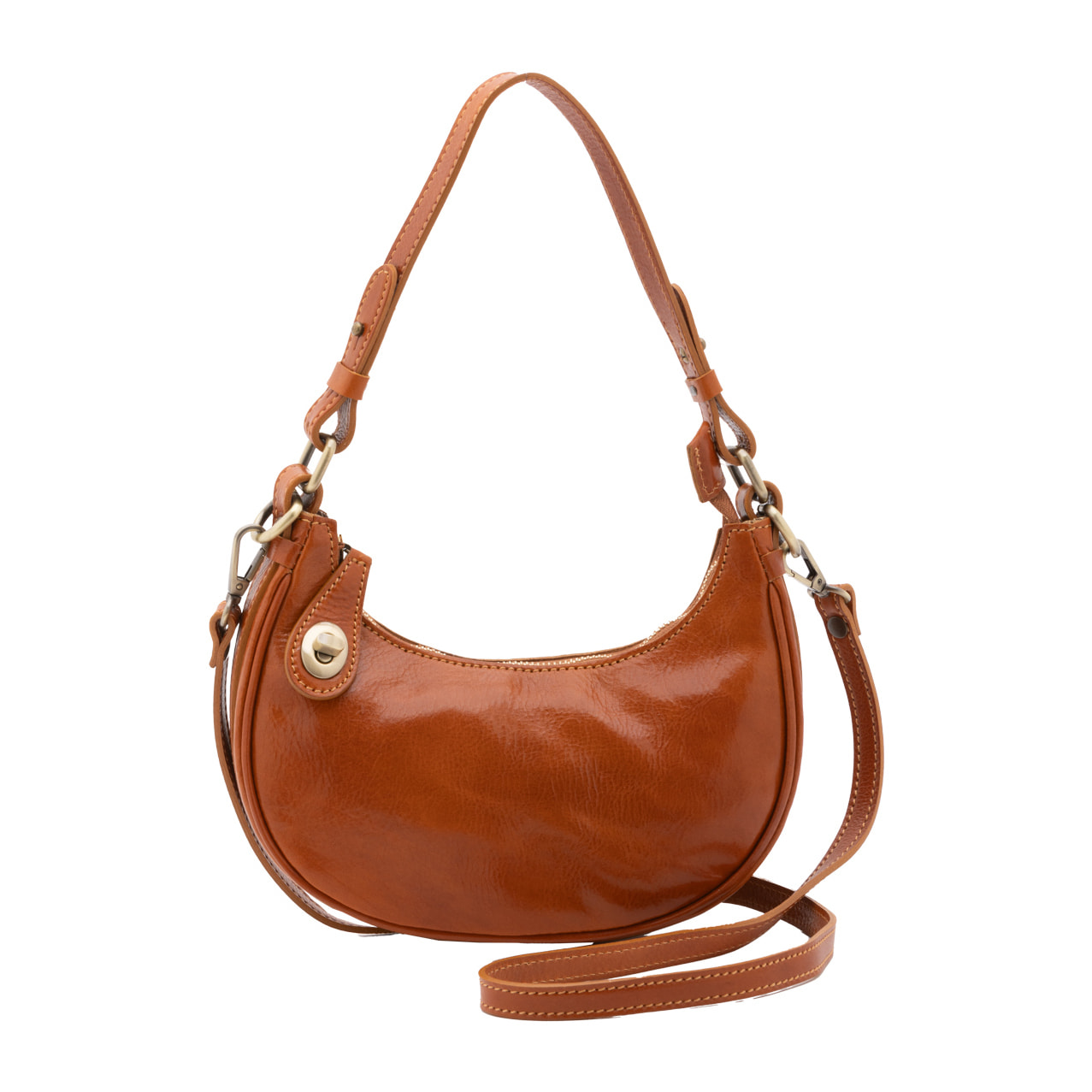 Borsa a spalla da donna - Modello False - Vera pelle - 25.0 x 18.0 x 8.0 cm