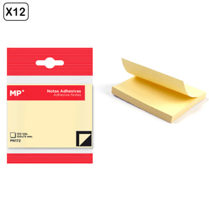 PACK 12 UNIDADES NOTAS ADHESIVAS 100 x 75 mm 100 HOJAS