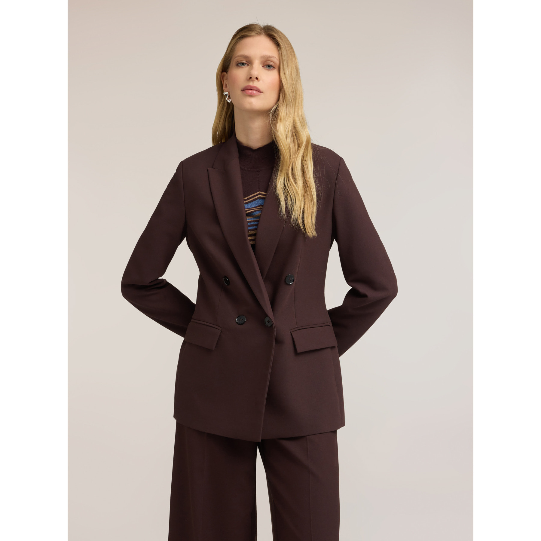 Motivi - Blazer doppiopetto sartoriale - Marrone