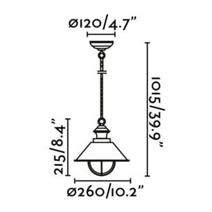 NÁUTICA-P Lámpara colgante marrón óxido 1L