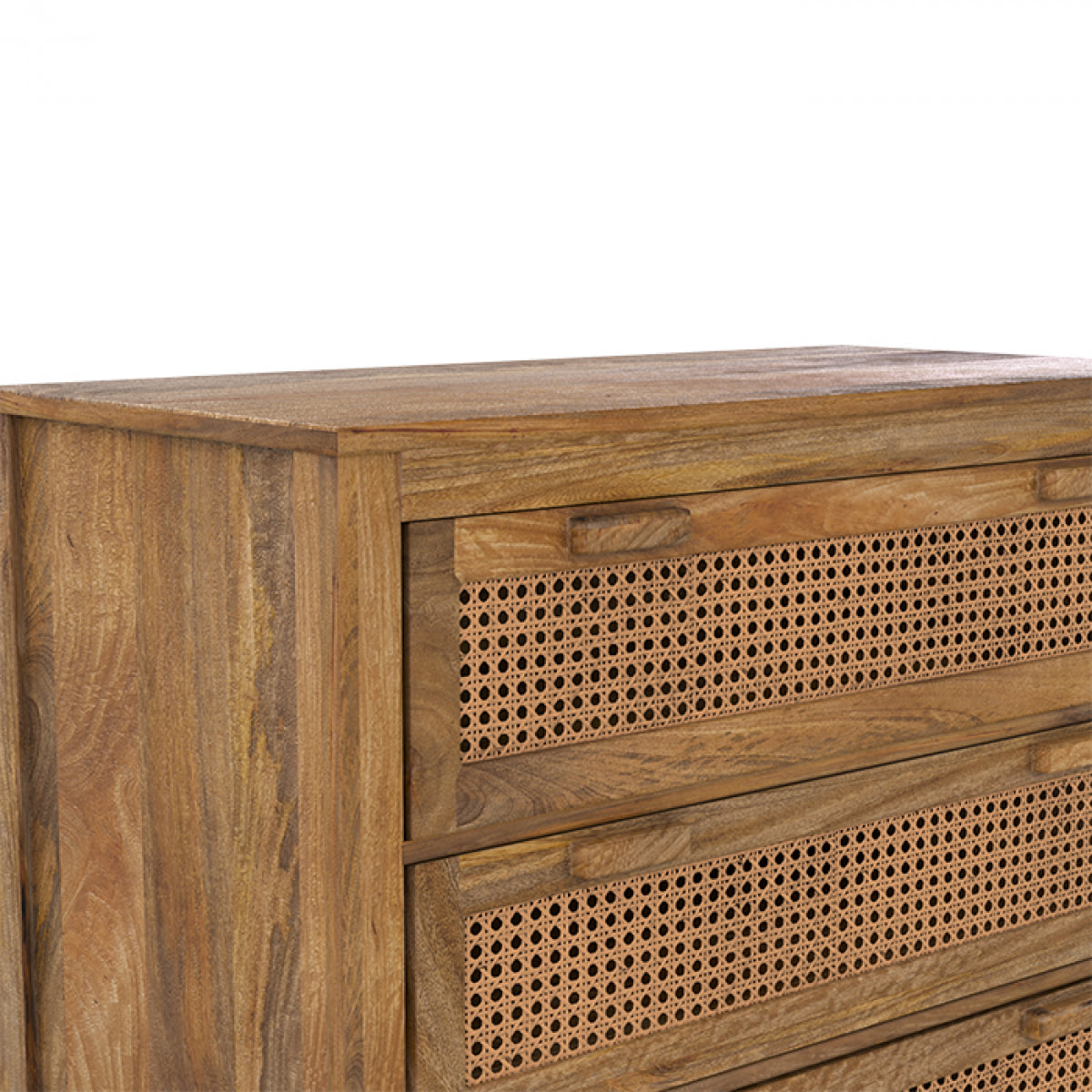 Commode en cannages et bois 3 tiroirs - Tiki