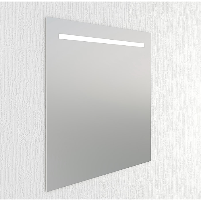 Miroir de salle de bain lumiére led horizontal Alday, 90x80cm