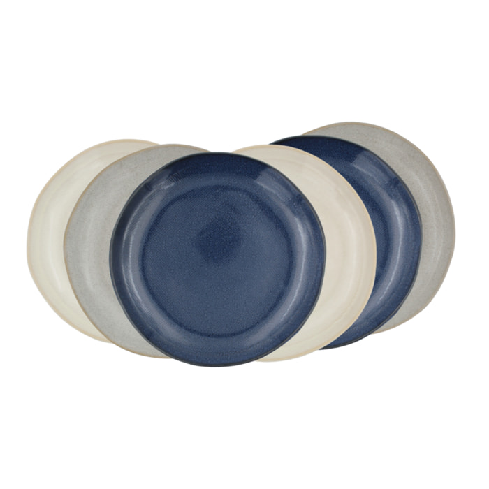 Lot de 6 grandes assiettes, OIA