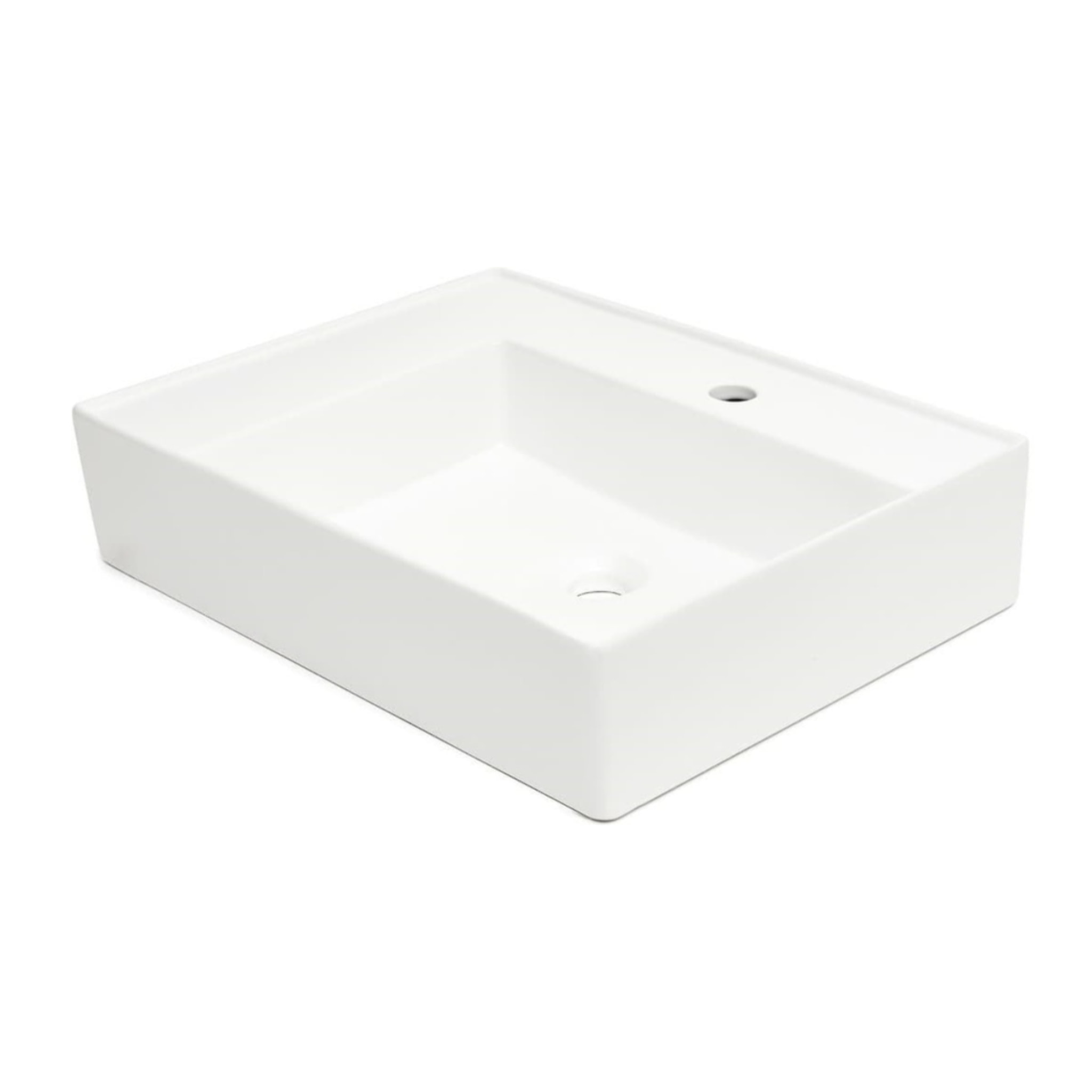 Lavabo SAT Cube Way 60x46 cm avec trou pour robinet au centre (SATCW6046L)