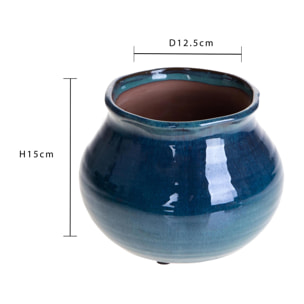 Pezzi 2 - Vaso rotondo - Colore Verde - 19xH15x12,5cm - Bianchi Dino