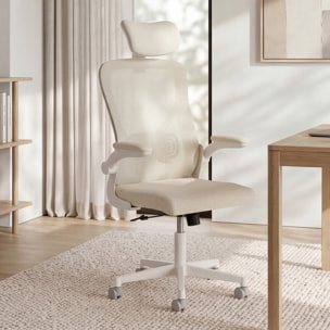 Fauteuil de bureau à roulettes James beige