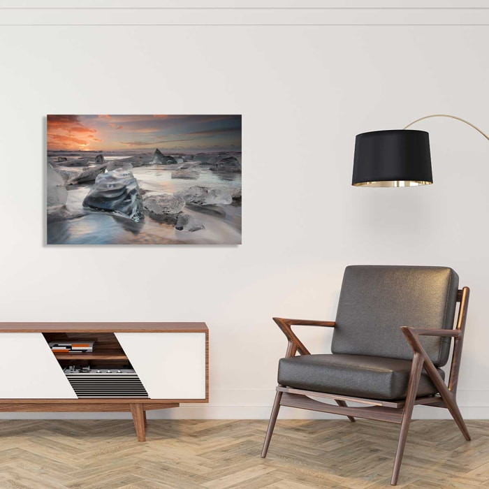 Tableau paysage Lagon glace Tableau plexiglas