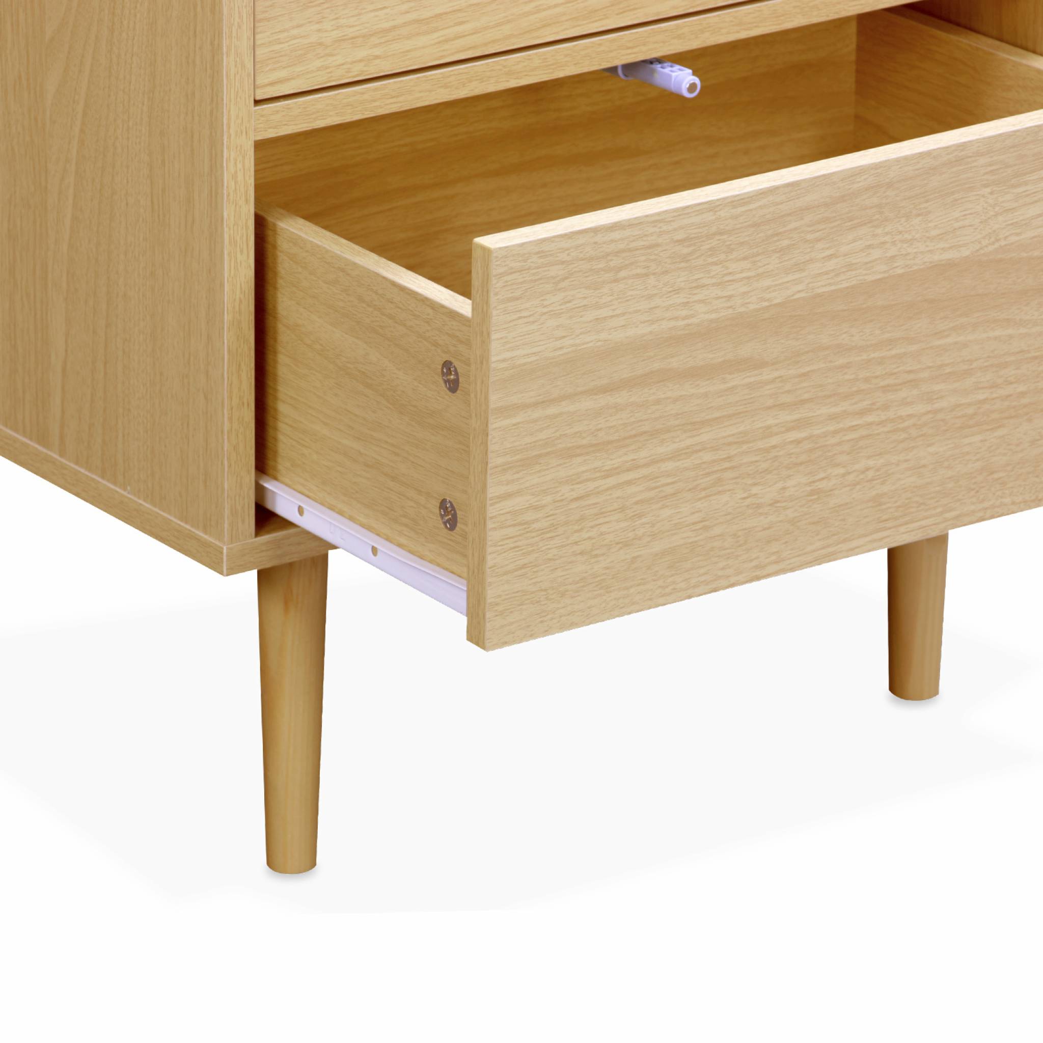 Lot de 2 tables de chevet décor bois naturel - Mika - 2 tiroirs - L 48 x l 40 x H 59cm
