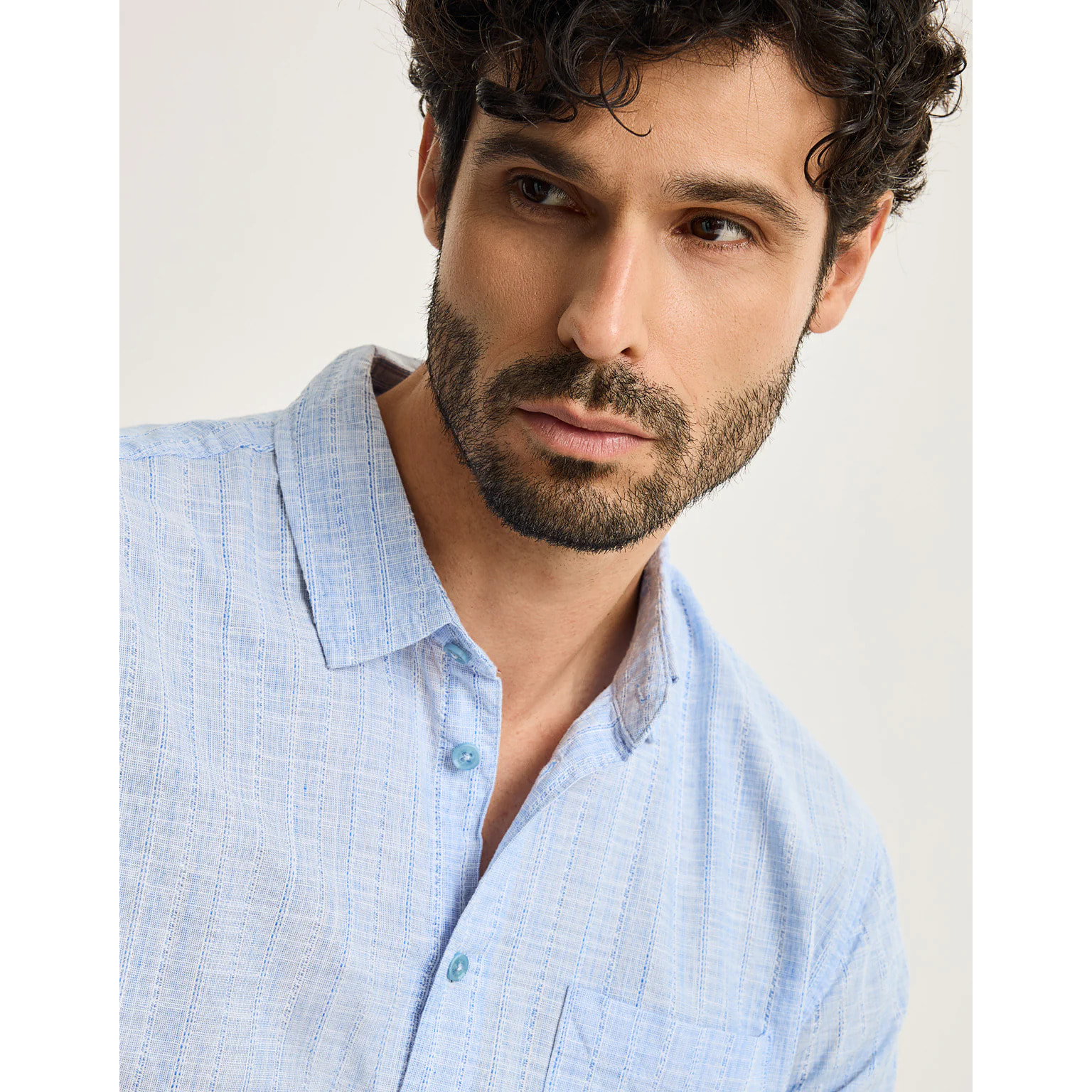 Camisa Manga Corta Azul Claro - Nocam