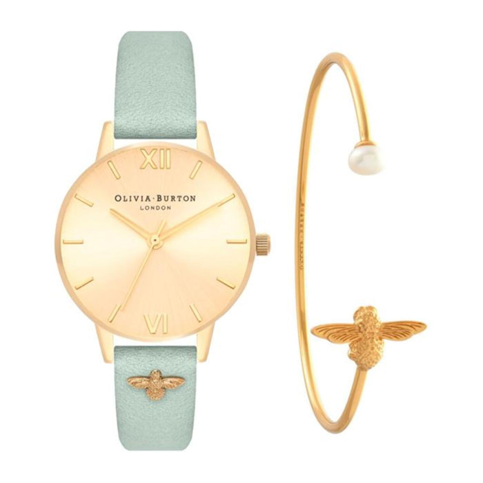 Reloj Olivia Burton OBGSET116 Mujer Analogico Cuarzo con Correa de Cuero