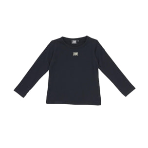 Camiseta de niña de manga larga con pequeño logo Basic