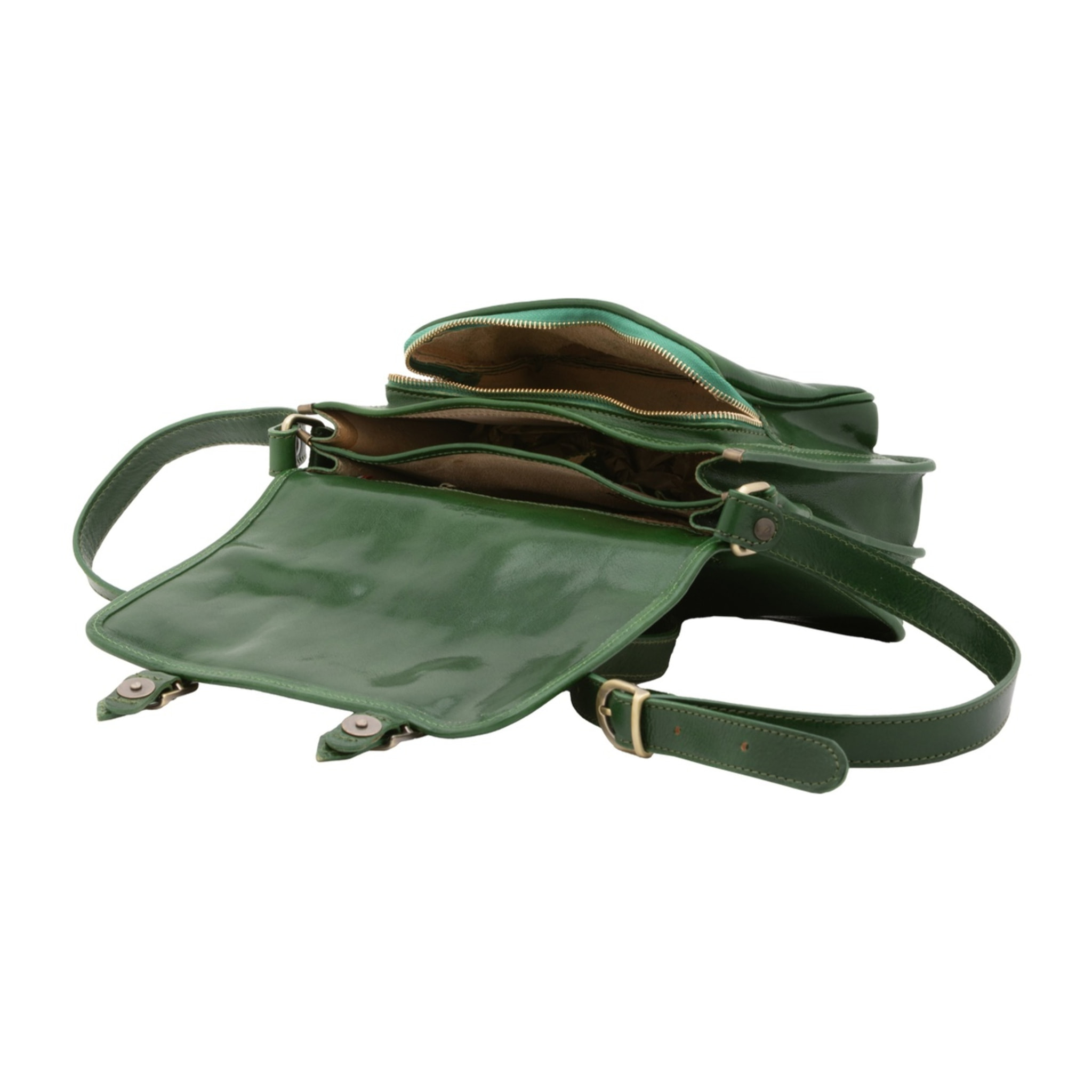 Borsa a tracolla da donna - Modello False - 100% vera pelle - 27.5 x 22.0 x 12.0 cm