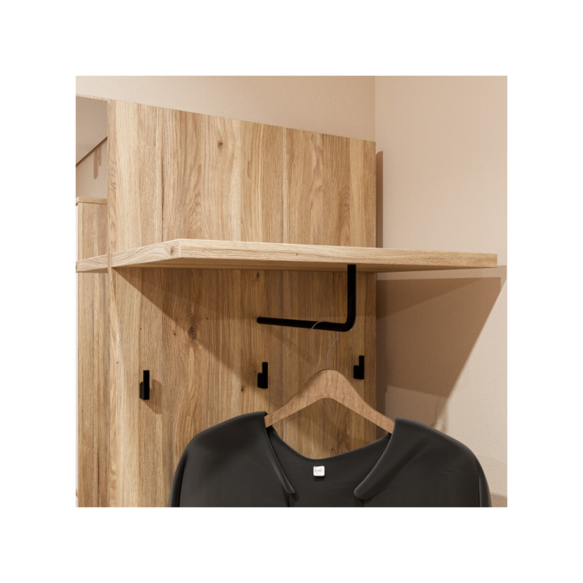 Meuble d'Entrée Décor Bois de Chêne et Sable Miroir - KENDJI