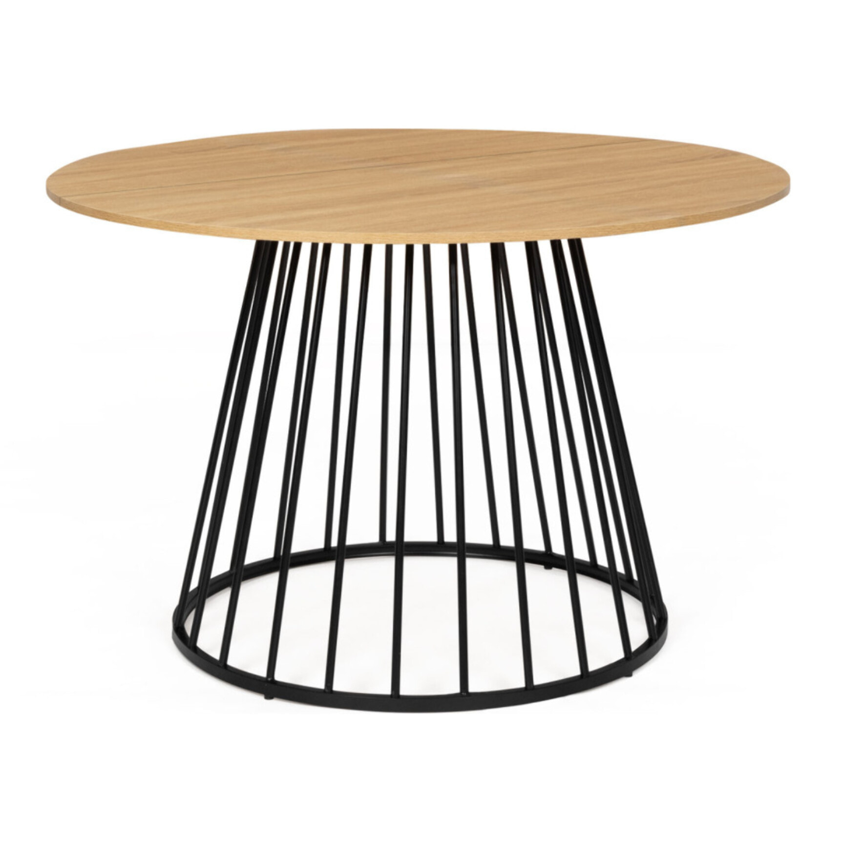 Table repas ronde Adelle 110 cm - Bois - Noir