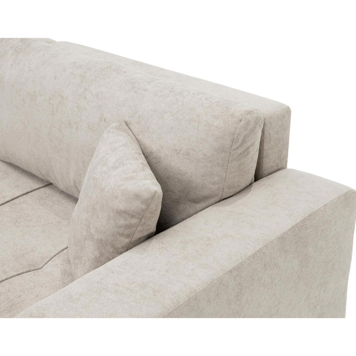 Nicole - Canapé d'angle réversible 5 places convertible avec coffre en tissu - Taupe