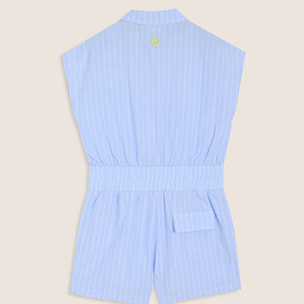 Tuta jumpsuit a righe con elastico in vita