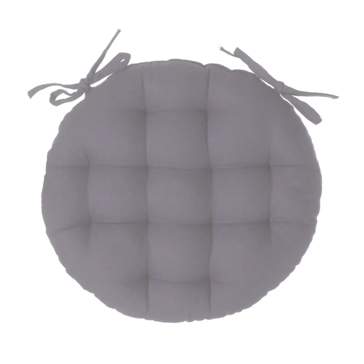 Galette de chaise ronde en coton gris D38 cm
