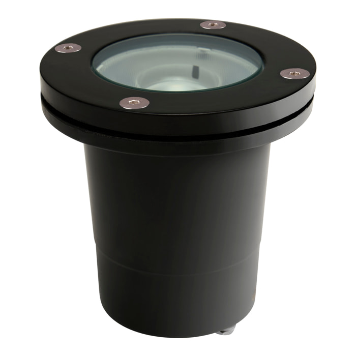 Forlight - Empotrable de suelo Tidian Tecnopolímero, Cristal Negro, Transparente
