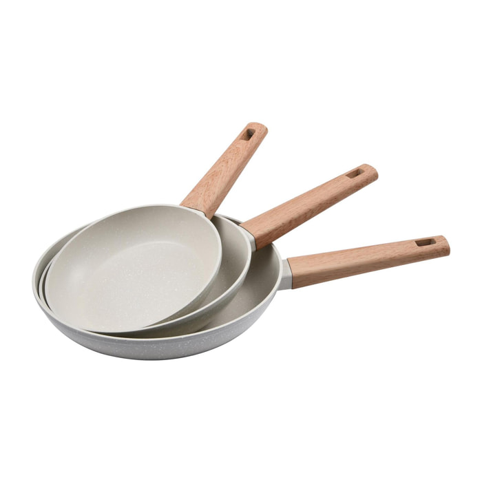 Juego de 3 Sartenes Ø18Ø22Ø26cm en Aluminio forjado